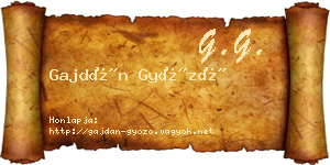 Gajdán Győző névjegykártya